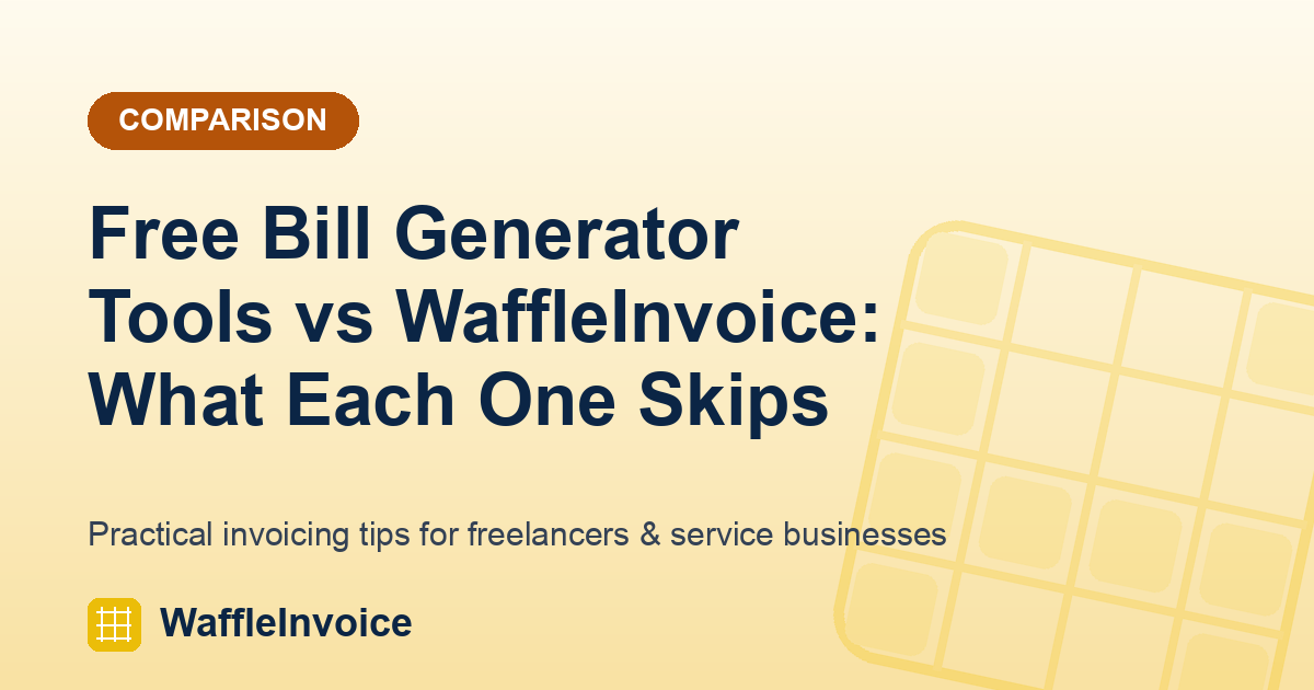Free Bill Generator Tools vs WaffleInvoice: What Each One Skips