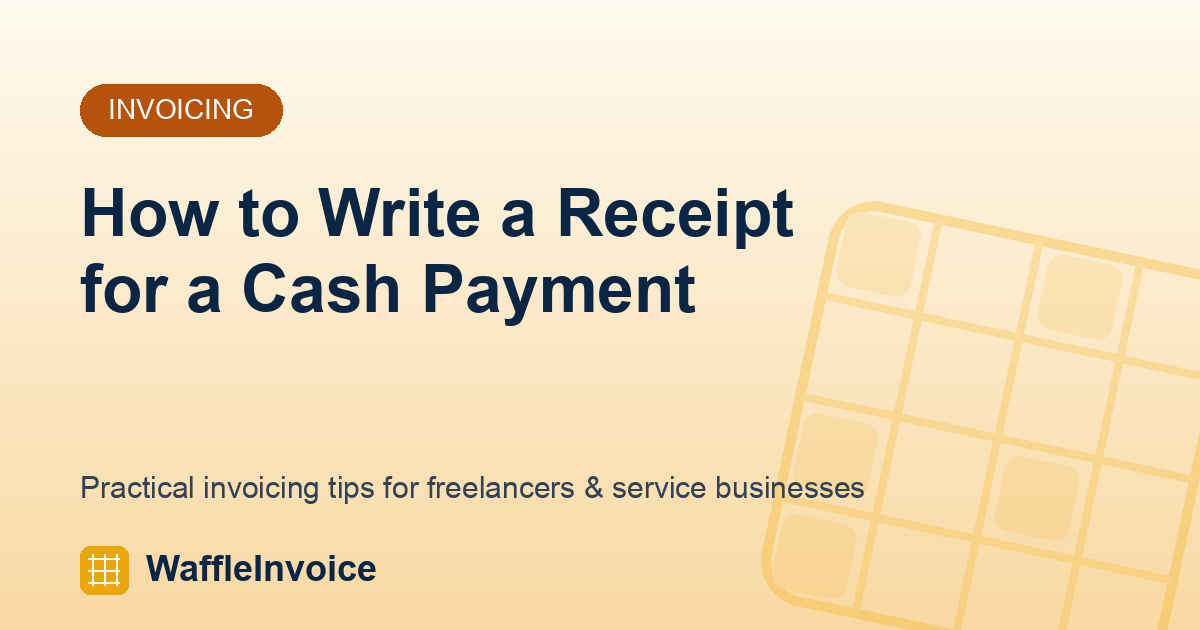 How to Write a Receipt for a Cash Payment
